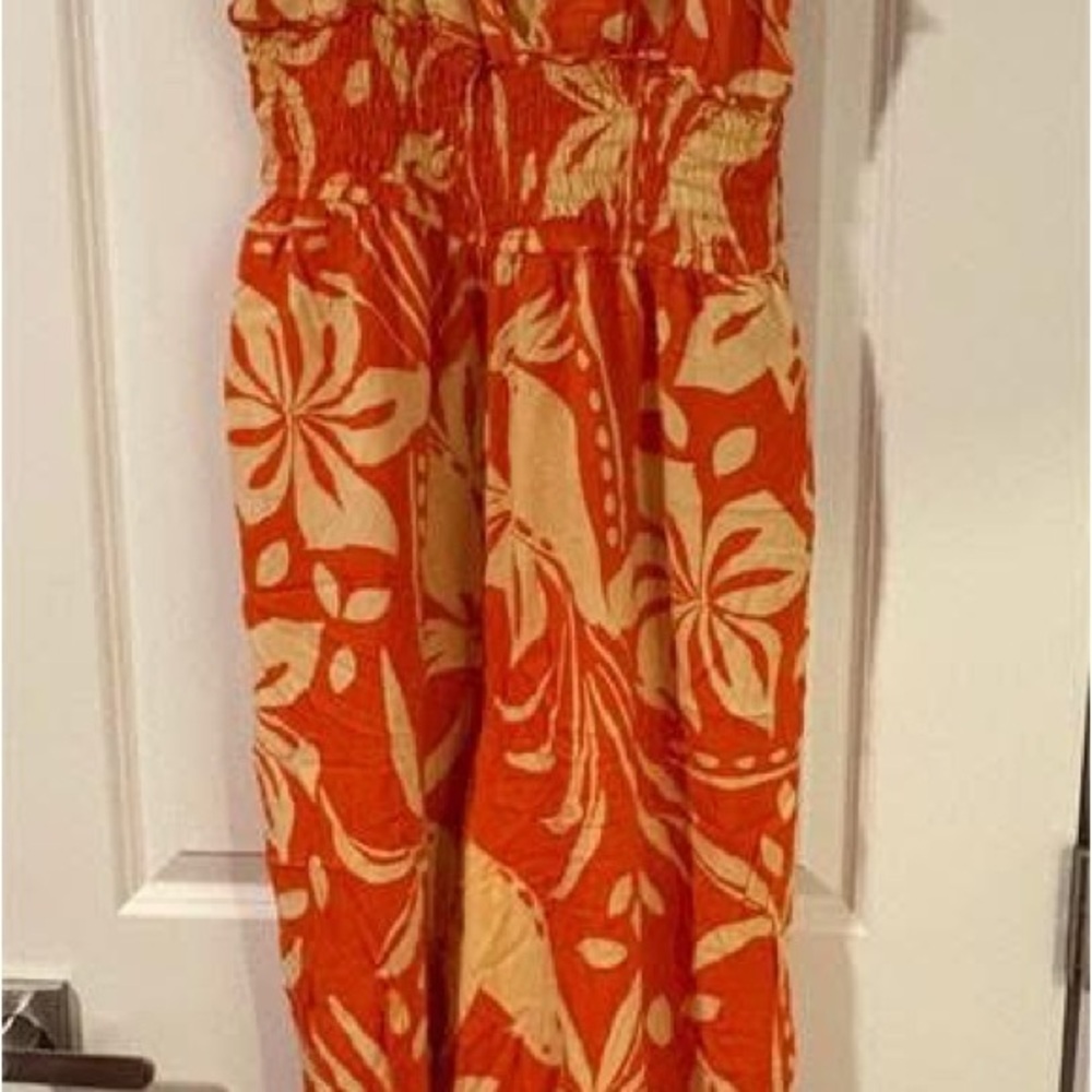Floral Orange Jumpsuit